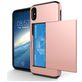 Mobigear Card iPhone XS Hülle Hardcase Backcover Stoßfest mit Kartenhalter - Roségold