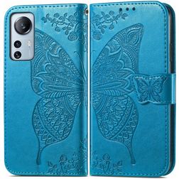 Mobigear Butterfly Xiaomi 12 Lite Hülle Klapphülle Geldbörse - Blau