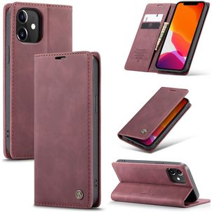 Caseme 013 iPhone 12 Hülle Klapphülle Geldbörse - Rot