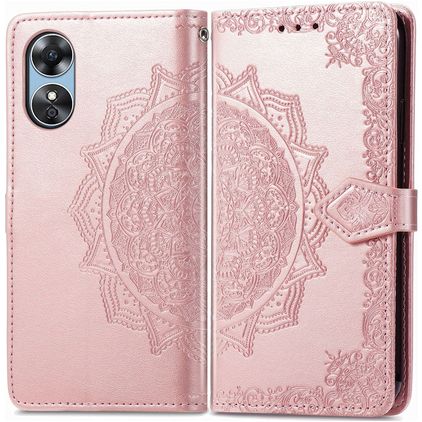 Mobigear Mandala OPPO A17 Hülle Klapphülle Geldbörse - Roségold
