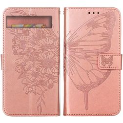 Mobigear Butterfly Google Pixel 7a Klapphülle Portemonnaie - Roségold