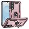 Mobigear Armor Ring Samsung Galaxy S25 Edge Hülle Hardcase Backcover Stoßfest mit Ringhalter - Roségold