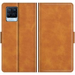 Mobigear Slim Magnet Realme 8 Pro Hülle Klapphülle Geldbörse - Cognac