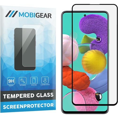 Mobigear Premium Samsung Galaxy A51 Panzerglas Gehärtetes Glas Displayschutz - Hüllenfreundlich - Schwarz