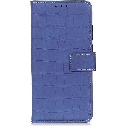 Mobigear Croco Samsung Galaxy A52s 5G Hülle Klapphülle Geldbörse - Blau