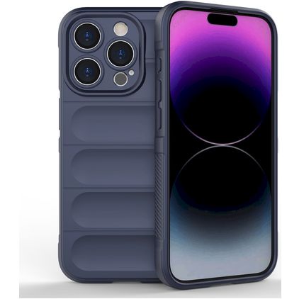 Mobigear Bumpy iPhone 15 Pro Hülle Flexibles TPU Backcover - Dunkelblau
