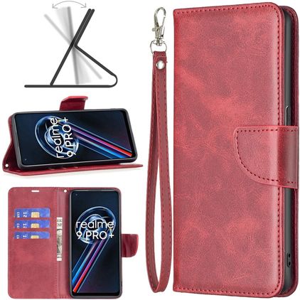 Mobigear Excellent Realme 9 Pro Plus Hülle Klapphülle Geldbörse - Rot
