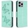 Mobigear Butterfly iPhone 15 Pro Max Hülle Klapphülle Geldbörse - Grün