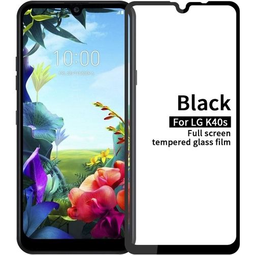 Mobigear Premium LG K40s Panzerglas Gehärtetes Glas Displayschutz - Hüllenfreundlich - Schwarz