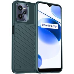 Mobigear Groove Realme C35 Hülle Flexibles TPU Backcover - Grün
