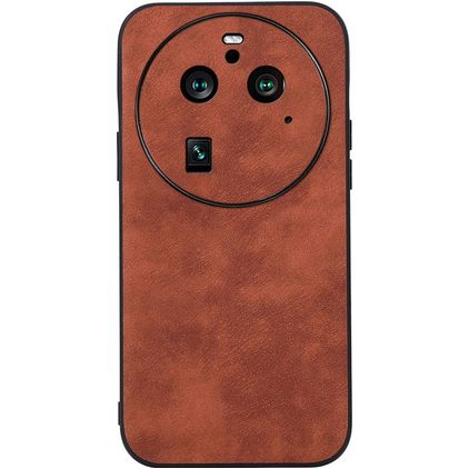 Mobigear Fabric OPPO Find X6 Pro Hülle Hardcase Backcover - Braun