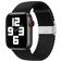 Mobigear Braided Nylon Apple Watch Armband Klappschließe - 42/41/40/38 mm - Schwarz
