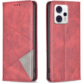 Mobigear Rhombus Slim Motorola Moto G13 Hülle Klapphülle - Rot