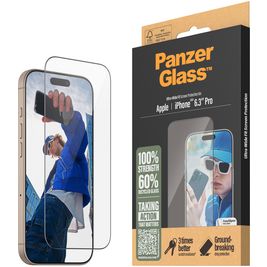 PanzerGlass Ultra-Wide Fit iPhone 16 Pro Gehärtetes Glas Displayschutz - Hüllenfreundlich