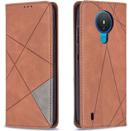 Mobigear Rhombus Slim Nokia 1.4 Hülle Klapphülle - Cognac