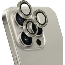 Mobiparts Camera Lens iPhone 15 Pro Aluminum Kameralinsen Schutz - Hüllenfreundlich - Silber