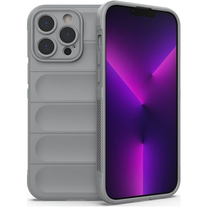 Mobigear Bumpy iPhone 14 Pro Max Hülle Flexibles TPU Backcover - Grau