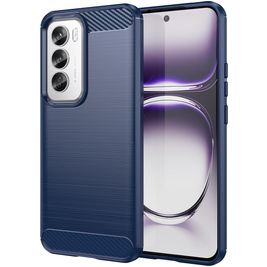 Mobigear Brushed Slim OPPO Reno 12 Pro Hülle Flexibles TPU Backcover - Blau