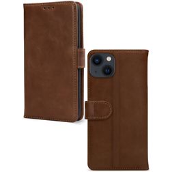 Mobilize Wallet iPhone 13 Mini Hülle Echtes Leder Klapphülle Geldbörse - Braun