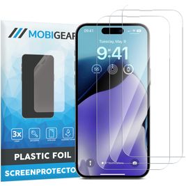 Mobigear iPhone 15 Plus Displayschutz Schutzfolie - Hüllenfreundlich (3er Pack)