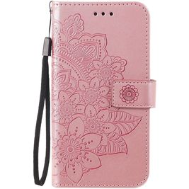 Mobigear Flowers OPPO A54 5G Hülle Klapphülle Geldbörse - Roségold