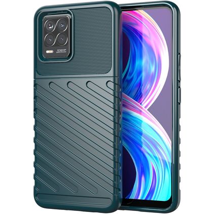 Mobigear Groove Realme 8 Hülle Flexibles TPU Backcover - Grün