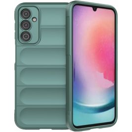 Mobigear Bumpy Samsung Galaxy A24 Hülle Flexibles TPU Backcover - Grün