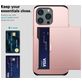 Mobigear Card iPhone 15 Pro Hülle Hardcase Backcover Stoßfest mit Kartenhalter - Rot