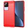Mobigear Brushed Slim POCO F4 Hülle Flexibles TPU Backcover - Rot