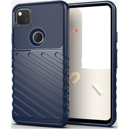 Mobigear Groove Google Pixel 4a Hülle Flexibles TPU Backcover - Blau