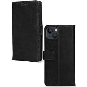 Mobilize Wallet iPhone 13 Hülle Echtes Leder Klapphülle Geldbörse - Schwarz