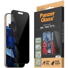 PanzerGlass Ultra-Wide Fit Privacy iPhone 16 Pro Max Gehärtetes Glas Displayschutz Privacy - Hüllenfreundlich - Schwarz