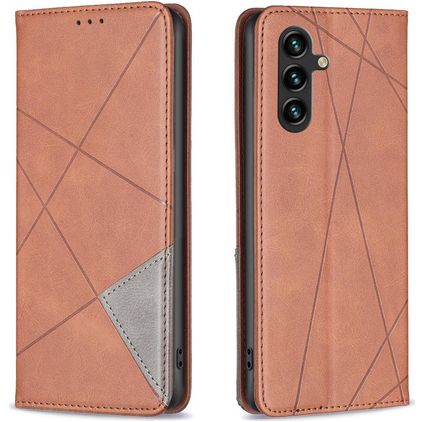 Mobigear Rhombus Slim Samsung Galaxy S25 FE Klapphülle - Braun
