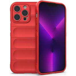 Mobigear Bumpy iPhone 14 Pro Max Hülle Flexibles TPU Backcover - Rot