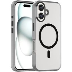 Mobigear Shockproof iPhone 16 MagSafe Hülle Flexibles TPU Backcover - Transparent / Schwarz