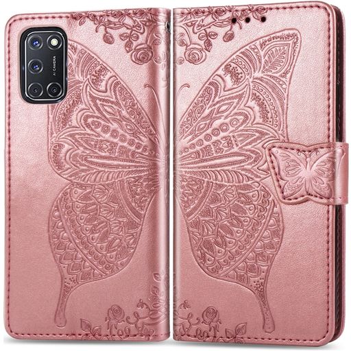 Mobigear Wallet Book Case Butterfly Rose Gold for Oppo A52 / A72