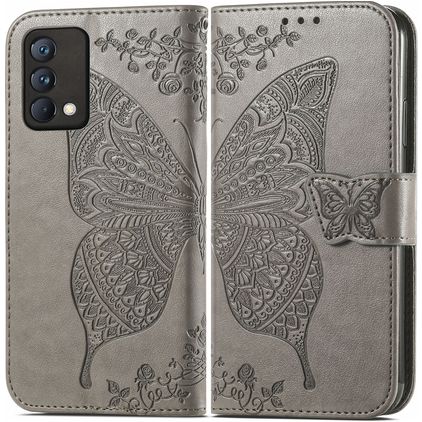 Mobigear Butterfly Realme GT Master Edition Hülle Klapphülle Geldbörse - Grau
