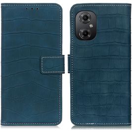Mobigear Croco POCO M5 Hülle Klapphülle Geldbörse - Grün