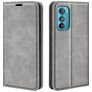 Mobigear Retro Slim Motorola Edge 30 Hülle Klapphülle Geldbörse - Grau
