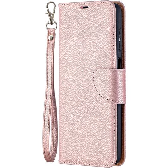Mobigear Litchi Texture Wallet Book Case Rose Gold Samsung Galaxy A12