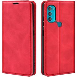 Mobigear Retro Slim Motorola Moto G71 5G Hülle Klapphülle Geldbörse - Rot