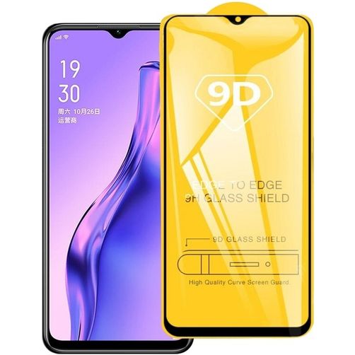 Mobigear Premium OPPO A31 Panzerglas Gehärtetes Glas Displayschutz - Hüllenfreundlich - Schwarz