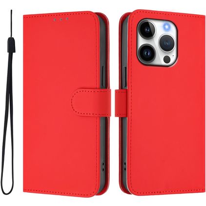 Mobigear Urban Wallet iPhone 16 Pro Hülle Klapphülle Geldbörse - Rot