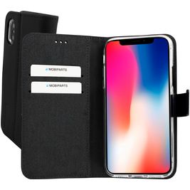 Mobiparts Premium Wallet iPhone X Hülle Klapphülle Geldbörse - Schwarz