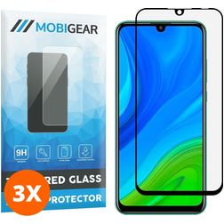 Mobigear Premium Huawei P Smart (2020) Panzerglas Displayschutz - Hüllenfreundlich - Schwarz (3er Pack)
