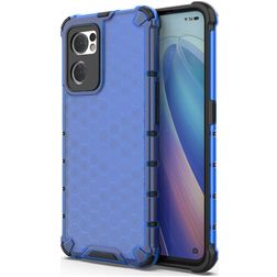Mobigear Honeycomb OPPO Find X5 Lite Hülle Hardcase Backcover Stoßfest - Blau