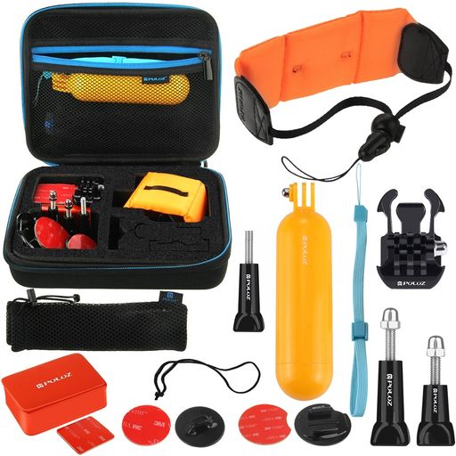 Puluz GoPro Mount Zubehör Starter Pack 14 Teile + Tasche Schwarz