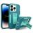 Mobigear Heavy Armor Stand iPhone 14 Pro Max Hülle Hardcase Backcover Stoßfest mit Ständer - Grün