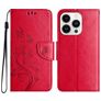 Mobigear Flowers iPhone 16 Pro Max Hülle Klapphülle Geldbörse - Rot