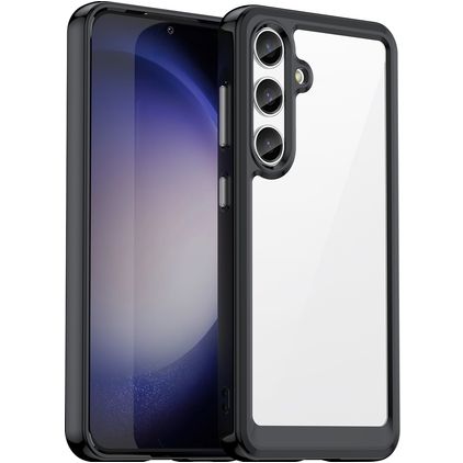 Mobigear Crystal Samsung Galaxy S24 Hülle Hardcase Backcover - Transparent / Schwarz
